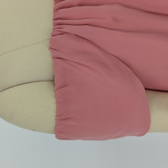 Rebecca Minkoff Off Shoulder Silk Blouse Pink S bohemian preppy summer coquette - Picture 4 of 8